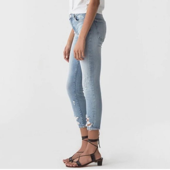 AGOLDE Sophie Mid-Rise Skinny Jean With Chewed Hem & Waistband, 25 - Picture 3 of 14